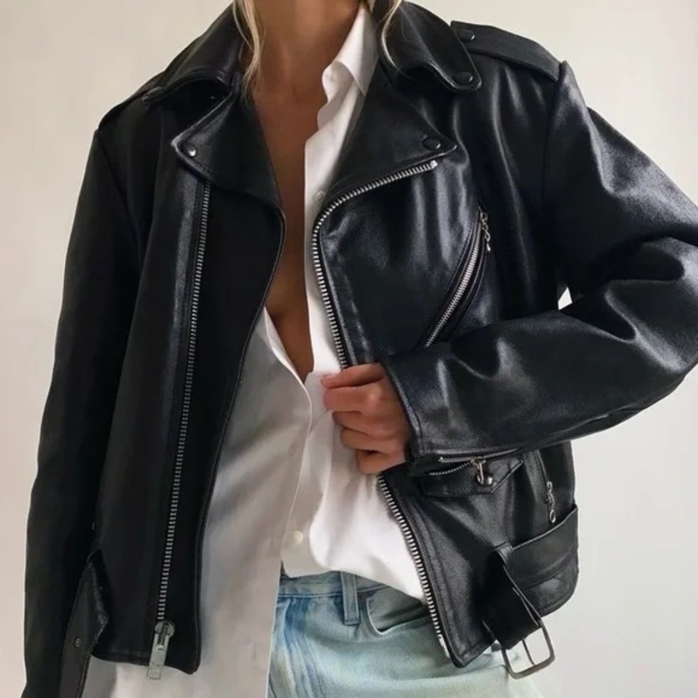 Vintage Lone genuine leather moto jacket. 🖤